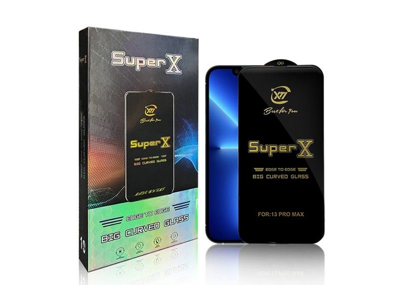 Super X Big Curved Class Full Glue Tempered Glass Screen Protector For Iphone Huawei