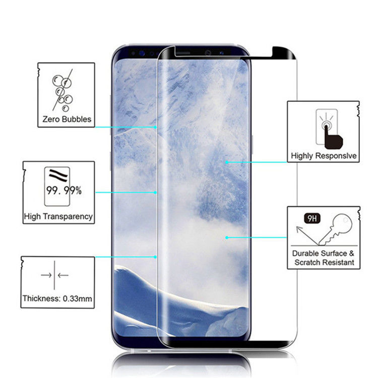 Full Glue Curved Edge Glass Screen Protector For Iphone Xiaomi